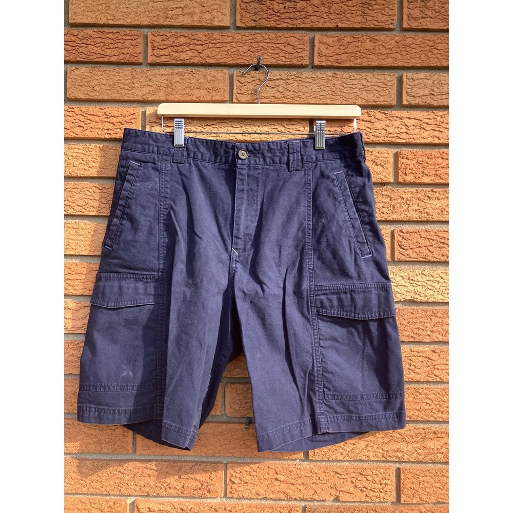 Tommy Bahama Shorts Mens 35 Navy Cargo Chino 9 Inch‎ Stretch Cotton Lyocell READ